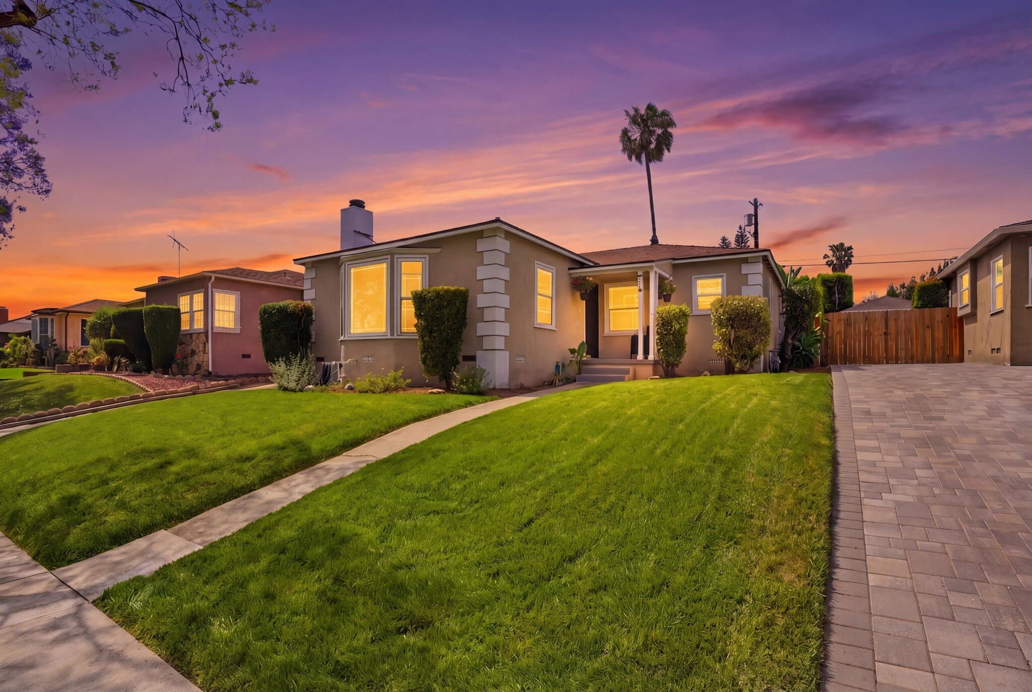 Recent Ortiz Group listing photographed at twilight, the kind of image that anchors a marketing campaign